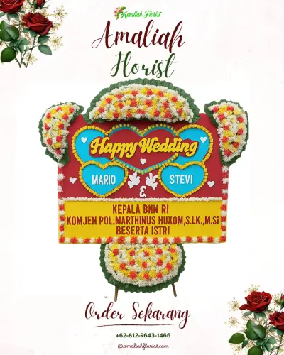 Karangan Papan Bunga Pernikahan di Singosaren